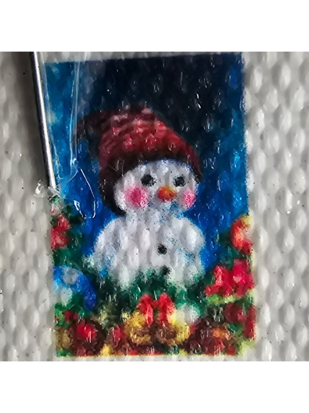 Snowman Winter Christmas Bows Diamond Painting Kit w/ Tools 16x12" DIY Art Craft